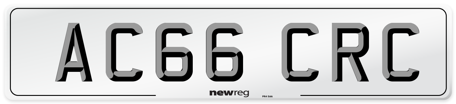 AC66 CRC Number Plate from New Reg